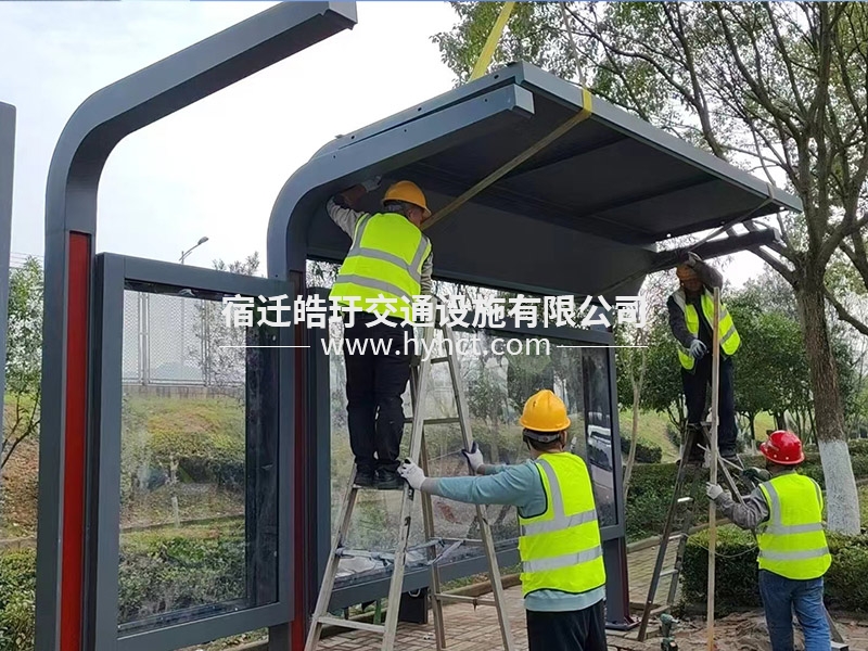 公交站臺候車亭生產(chǎn)廠家安裝案例現(xiàn)場