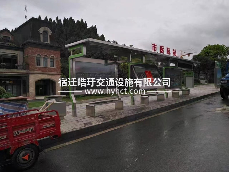 公交站臺(tái)候車亭生產(chǎn)廠家安裝案例現(xiàn)場(chǎng)